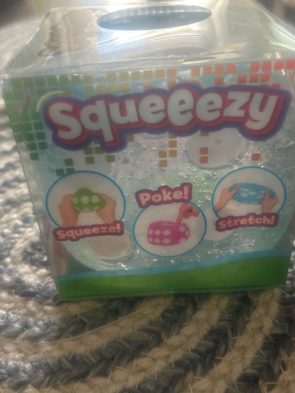 Squeezy Clear Sensory Poke & Stretch Toy - Green Accent